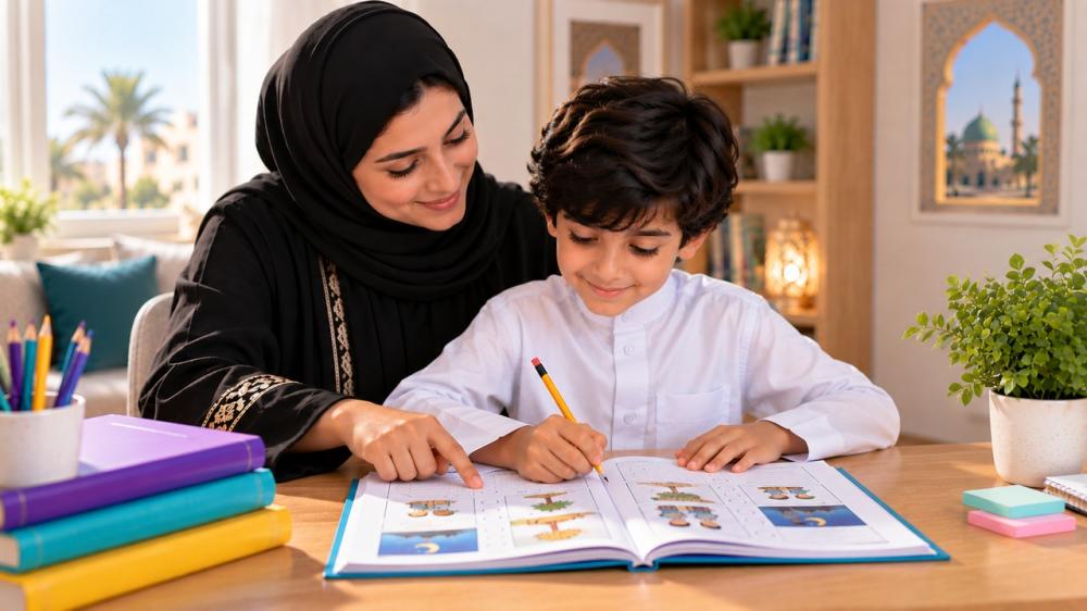 كيف أراجع مع طفلي قبل الاختبار بدون ضغط؟ خطة بسيطة للمراجعة الفعالة