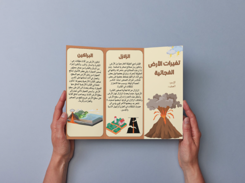 مطوية تغيرات الأرض الفجائية ثالث إبتدائي