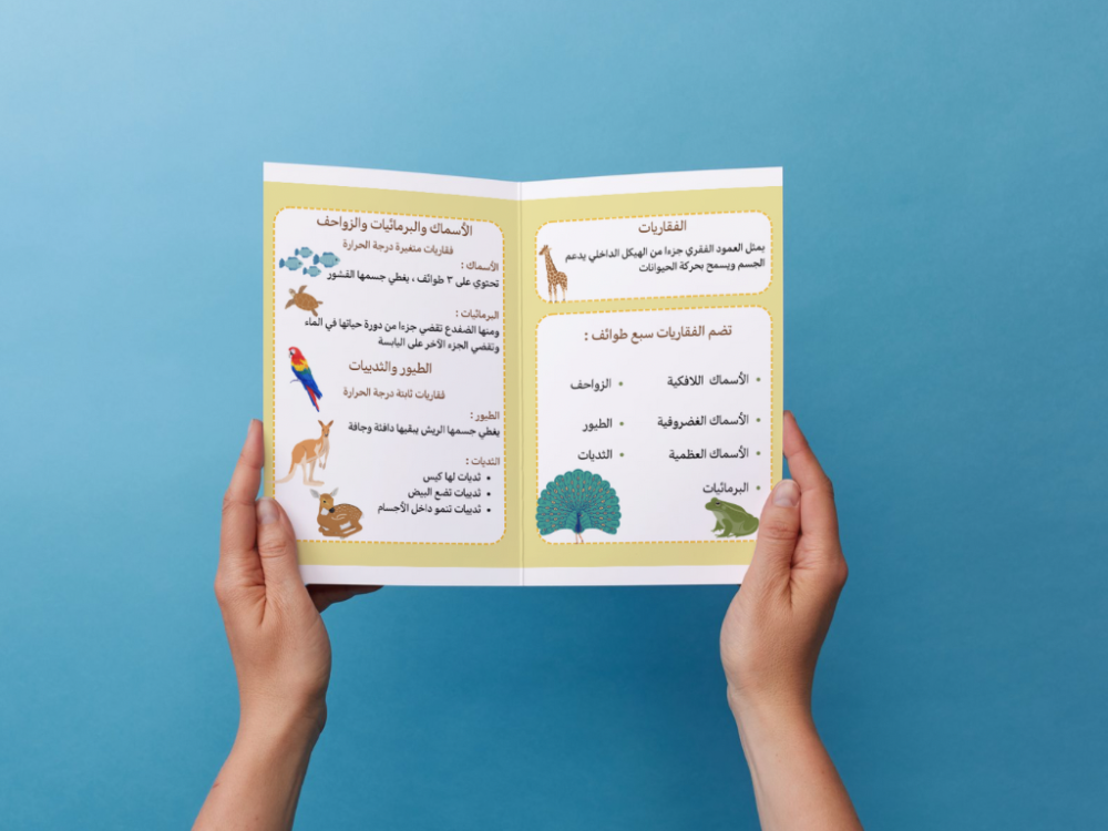 مطوية الحيوانات الفقارية رابع إبتدائي