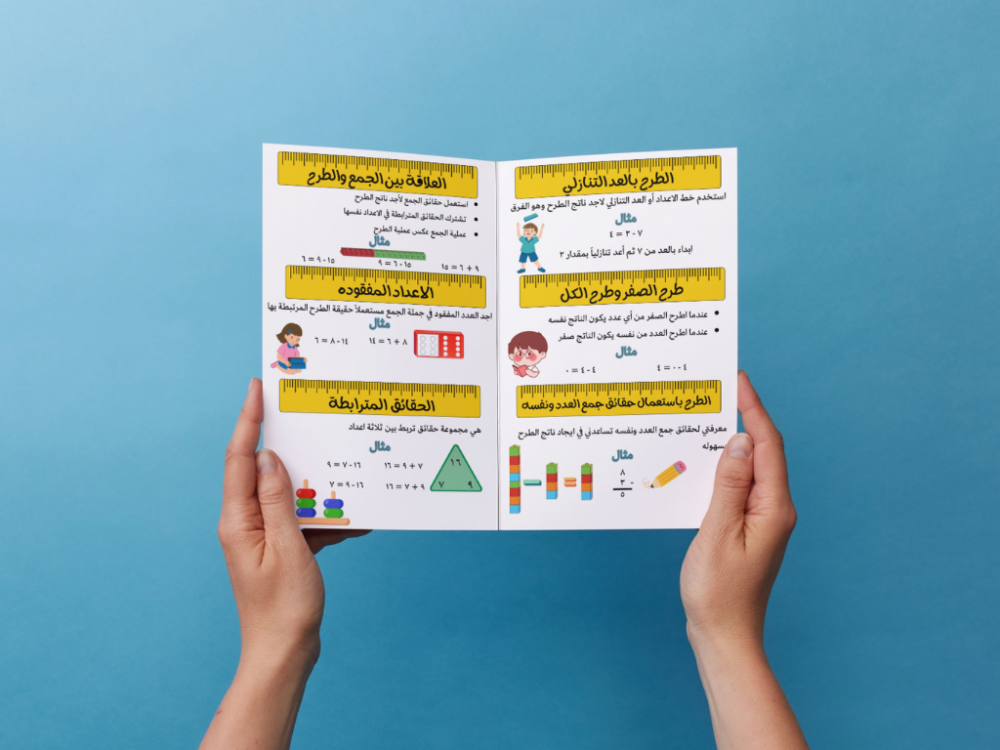مطوية طرائق الطرح ثاني إبتدائي