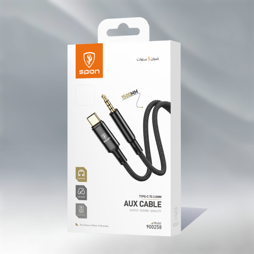 كابل USB من نوع C إلى مقبس 3.5 ملم