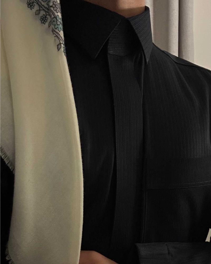 ملكي شتوي مقلم - كحلي