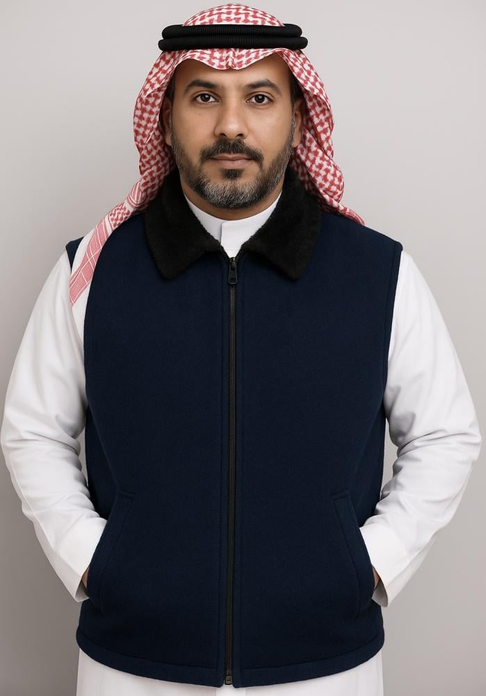 سديري رجالي شتوي فروة داخلية لون كحلي