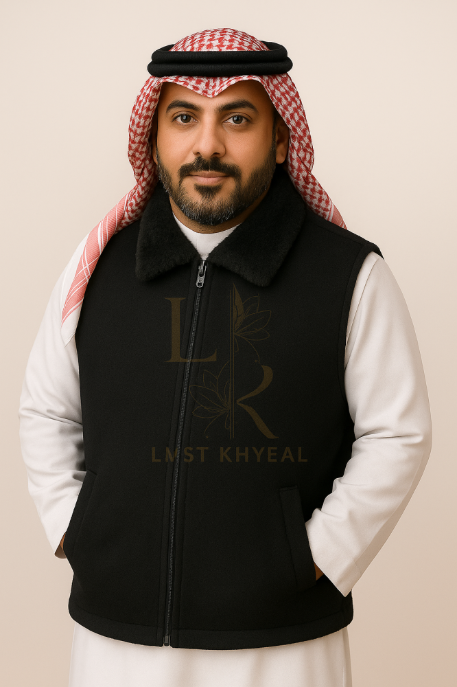 سديري جوخ رجالي فرو داخلي لون اسود