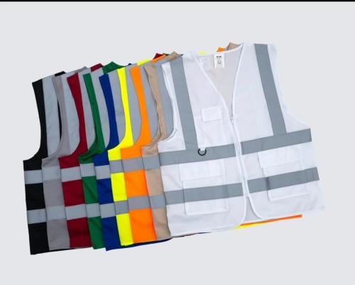 صدرية سلامة عاكسة بسحاب وجيوب وخيارات ألوان متعددة