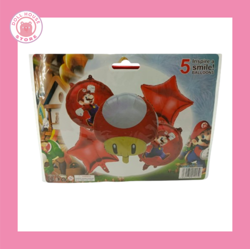 بالون ماريو (مجموعة من 5 قطع) Mario Balloon (Set o...
