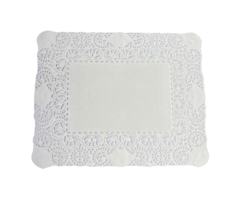 ورق دنتيل مستطيل ابيض