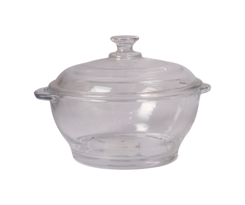 زبدية زجاج بغطاء