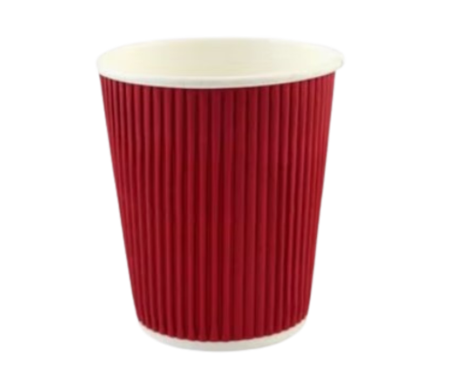 اكواب ورقية مموجه لون احمر