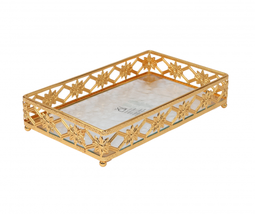 صينية تقديم فاخرة مزودة بقاعدة زجاجية