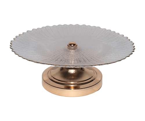 صحن تقديم زجاج بقاعدة