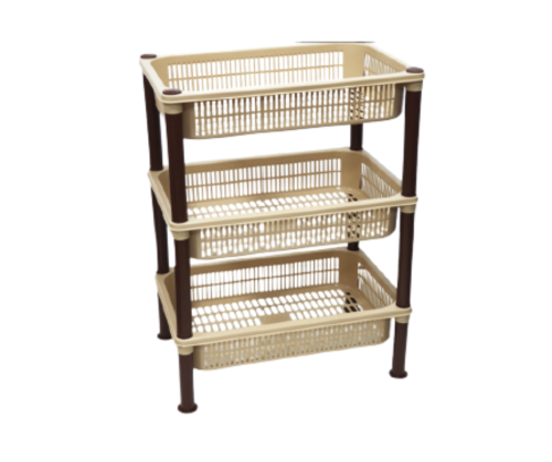 رفوف مطبخ بلاستيك مستطيلة - 3 دور