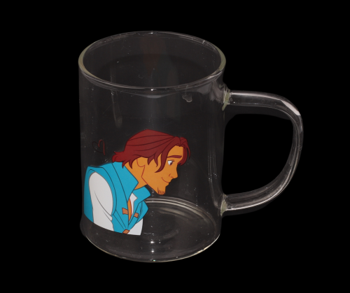 كوب زجاج شفاف بشخصية كرتونية
