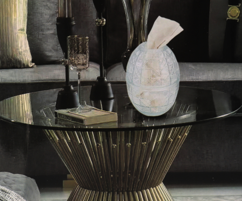 علبة مناديل زجاجية