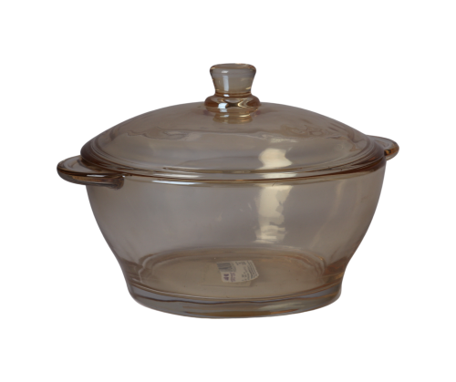 زبدية زجاج بغطاء