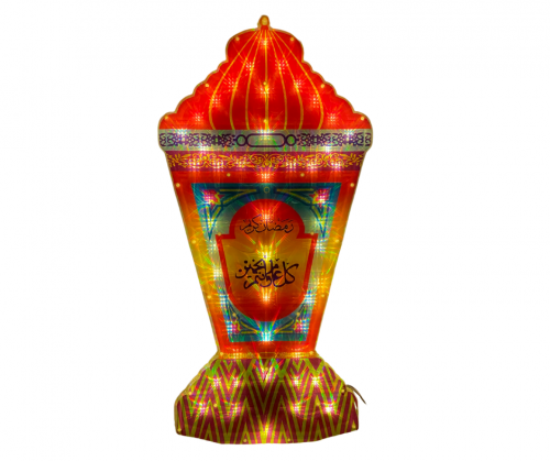 مجسم فانوس رمضان مضيء من البلاستيك