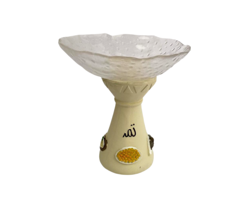 صحن تقديم زجاج بقاعدة رمضاني