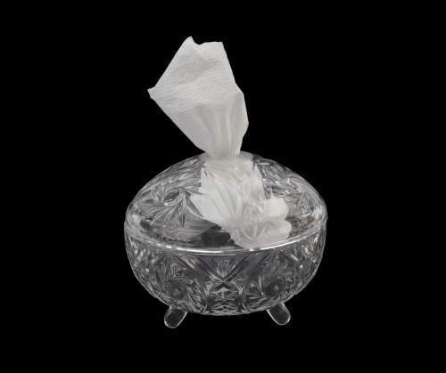 علبة مناديل زجاجية