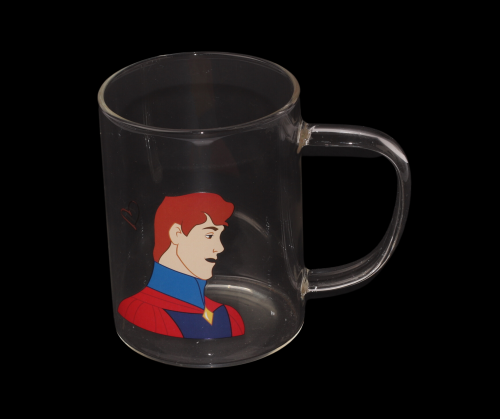 كوب زجاج شفاف بشخصية كرتونية