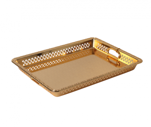 تبسي تقديم ذهبي مستطيل