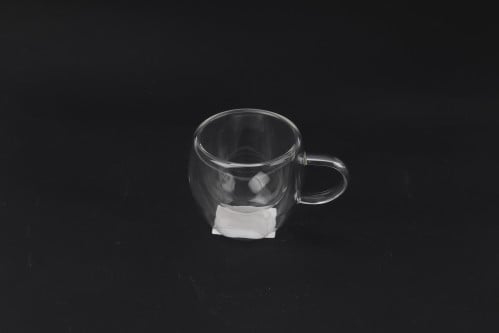 فنجان زجاج دبل بيد ( 6 سم )