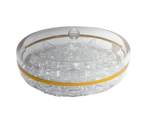 صحن تقديم اكريليك مقسم بغطاء