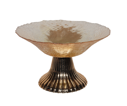 صحن تقديم زجاج بقاعدة