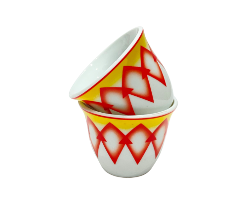 طقم فناجين قهوة تراثية سيراميك - 6 قطع