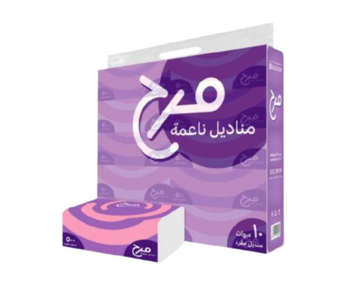 مناديل وجه ناعمة من فرح 500 منديل مفرد - 10 عبوات