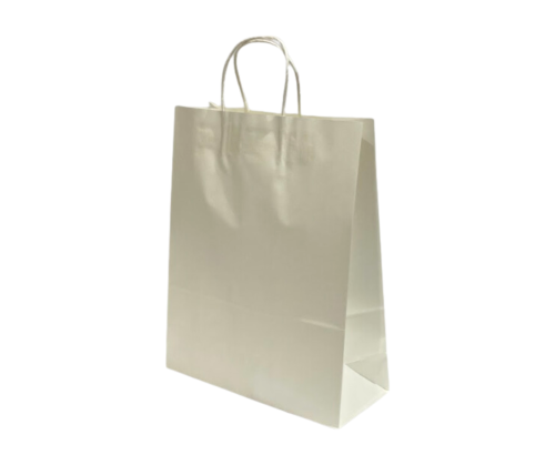 اكياس هدايا ورقية خفيفة لون أبيض