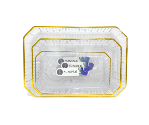 طقم صواني تقديم اكريليك - 3 قطع