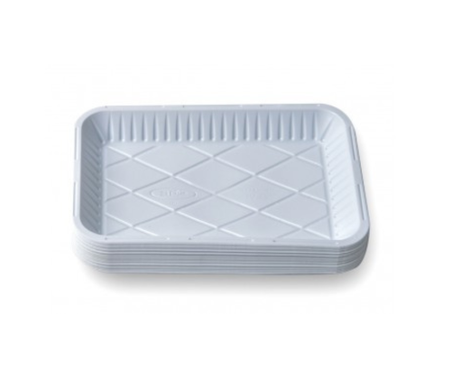 صحون بلاستيك مستطيل  ( 50 صحن ) مقاس 2B