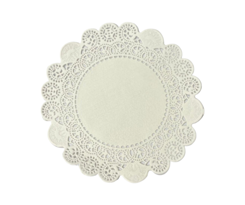 ورق دنتيل دائري ابيض