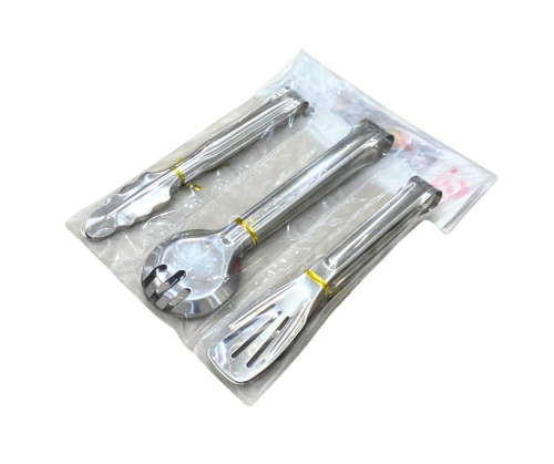 طقم ملقاط مطبخ ستيل - 3 قطع