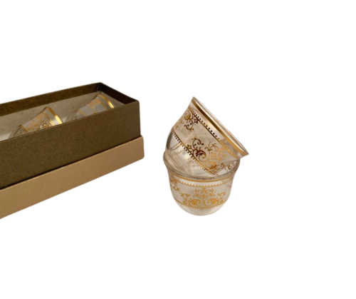 طقم فناجين قهوة زجاج فاخره