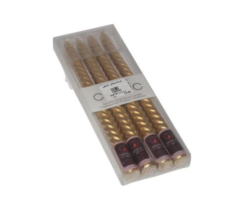 شمع ذهبي طويل 4 حبات