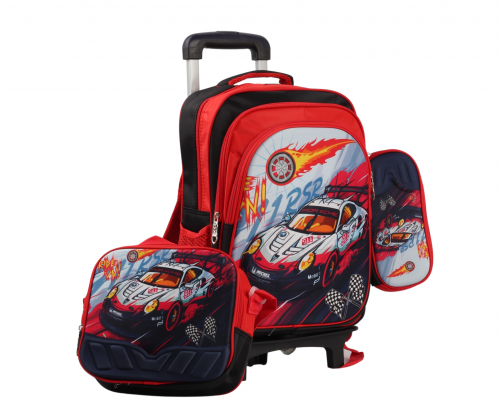 طقم حقيبة مدرسية بعجلات