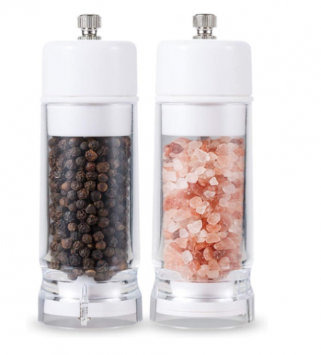 طقم مطحنة ملح وفلفل اكريليك يدوية