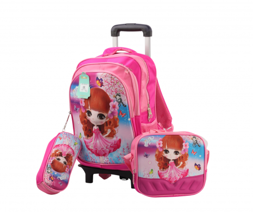 طقم حقيبة مدرسية بعجلات