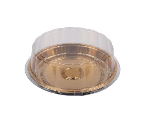 صحن كيك ذهبي