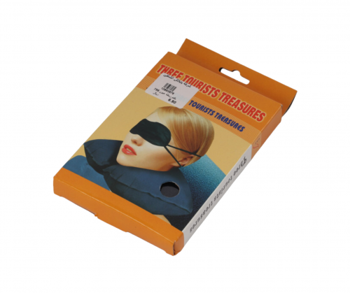 طقم 3 قطع غطاء للعيون وسدادة للاذن ووسادة للرقبة