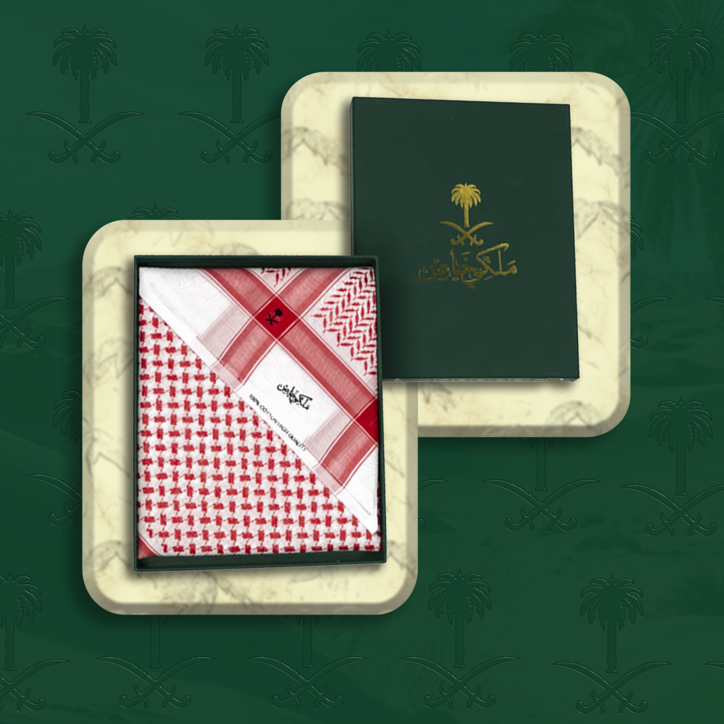 شماغ أحمر ملكي خاص السمو بخامة منسوجة في إنجلترا