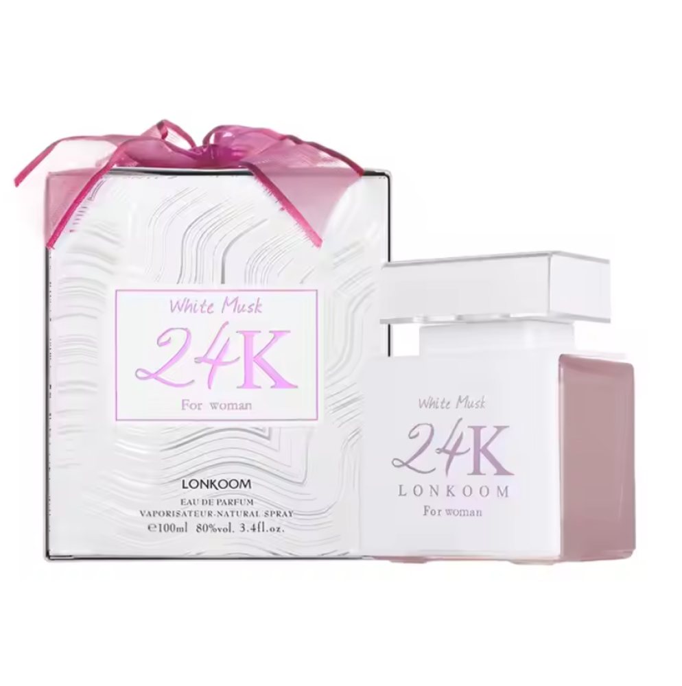 24K White Musk Lonkoom Perfume for women, 100 ml 