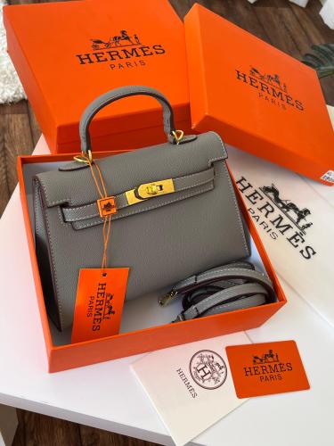 حقيبه هيرمز Hermès رصاصي صغير