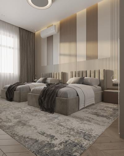 تصميم داخلى غرفة نوم مساحتها 50 متر واقل