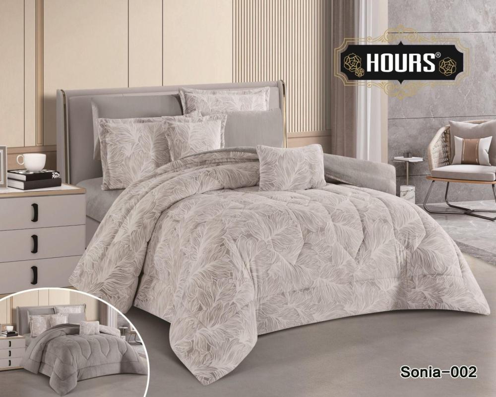 مفرش شتوي نفرين وجه مخمل منقوش داخل فرو دافي 8 قطع / ديما