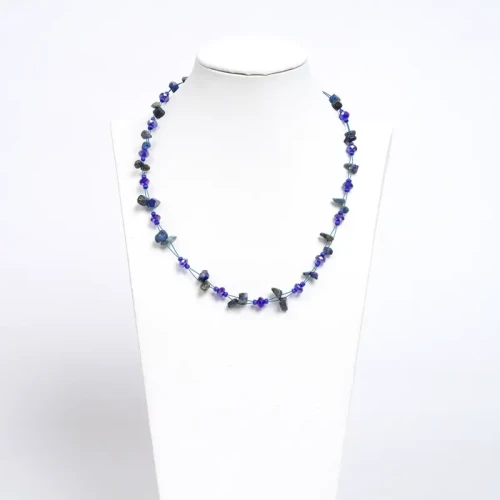 عقد حجر كوارتز ازرق Blue quartz stone necklace