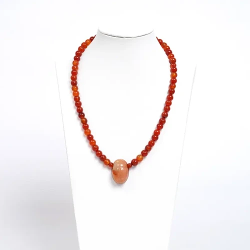 عقد حجر عقيق طبيعي Natural agate stone necklace 51...