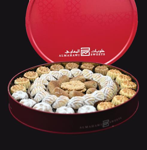 علبة معمول مشكل معدن دائري