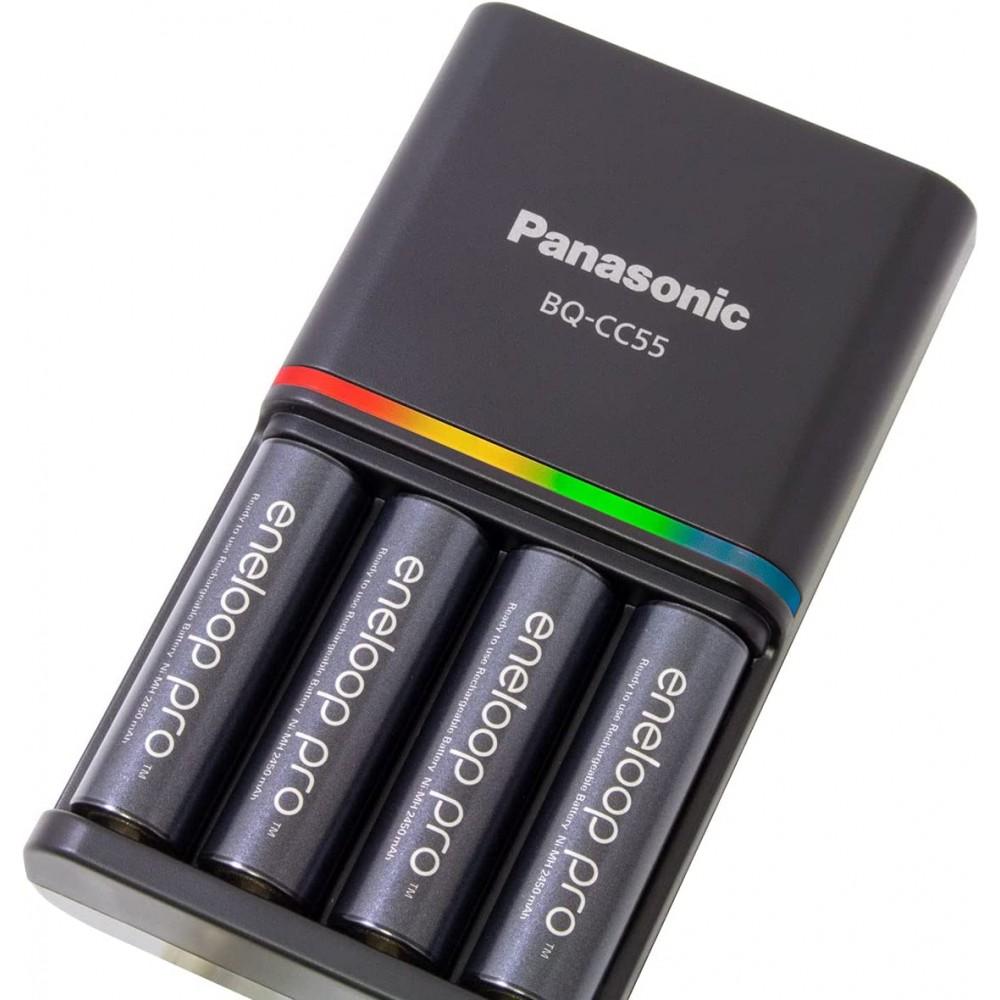 PANASONIC ENELOOP PRO RECHARGEABLE AA NI-MH BATTERIES WITH CHARGER (2550MAH, 4-PACK)